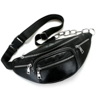 PU Leather Fashion Women Waist Bag Casual Messenger Bag Chest Pack Crossbody Sling Bag Purse Handbags Sling Waist Pack