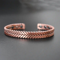 Twisted Pure Copper Bracelets for Women Men Energy Magnetic Bracelet Benefits Men Adjustable Cuff Bracelets Health Bangles