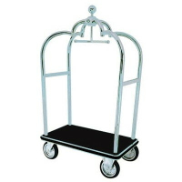 【屬過大商品，運費請先詢問】皇冠行李車(不銹鋼/黑毯)/H308