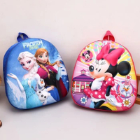 Disney Mickey Cartoon Children's Backpack Anime Frozen School Bag Spiderman Elsa Boy Girl Baby Backpack Cartoon Egg Shell Bags