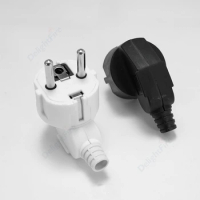EU Plug Adapter 16A Male Replacement Outlets Rewireable Schuko Electeical Socket Euro Connector For Power Extension Cable
