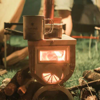 3F UL GEAR Outdoor Titanium Wood Stove Folding Heating Picnic Firewood Furnace Camping Tent Stove Burning Charcoal