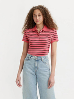 เสื้อโปโลผู้หญิง Slim สี Murphy Stripe Italian Rose