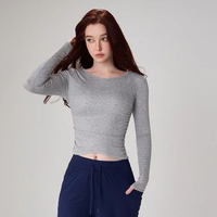 MND - MAIA LONGSLEEVE TOP - RIBBED TOP PREMIUM M GREY