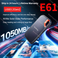 E61 256TB 1TB 2TB 4TB USB 3.2Gen 2 Type-C Read 1050MBs Extreme Portable External Solid State Drives NVME SSD for PS5 PC Laptop