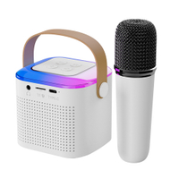 Mini Karaoke hine With 12 Wireless Microphones Portable Bluetooth5.3 Stereo Sound Speaker System Home Family Singing hine