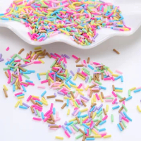 50g Long Cylindrical Slices Sprinkles Cake Decoration For DIY Fake Candy Dessert Toys Fluffy Slimes Supplies Mud Clay Charms 5mm