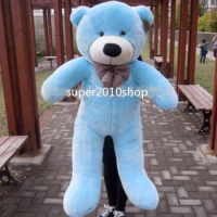 Giant 47'' Blue Teddy Bear Plush Pillow Soft Stuffed Big Birthday Kid Gift 120Cm Stuffed Animals Plush Doll