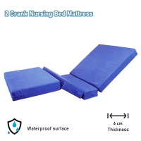 Tri-Fold Foldable Waterproof PU Foam Double Crank 2 Turn Fowler Position Hospital Nursing Bed Mattre