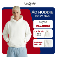 Áo Hoodie Nam Boxy LeTom’s Nỉ Bông Cotton – Hoodie Nam Form Rộng Basic Co Giãn Giữ Ấm Nhiều Màu