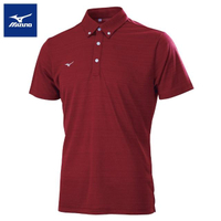 【MIZUNO 美津濃】Slim FIT 男款短袖POLO衫 32TA052861(酒紅)(POLO衫)