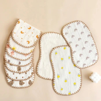 Baby Head Cushions Pillow Cotton Infants Pillows Newborns Flat Headrest Pad Printed Burp Cloth for Strollers Cart Pram