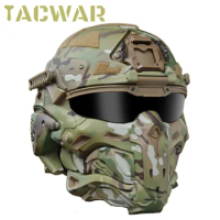 W-Ronin Assault Tactical Mask with Fast Helmet and Tactical Goggles Airsoft Hunting Motorcycle Paintball Cosplay Protect Gear