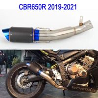 For Honda CB650F CB650R CBR650R 2019 2020 2021 Years Slip-on Exhaust Motorcycle Exhaust Full Systems Pipe Carbon Fiber Muffler