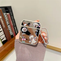 Creative Mirror Dog Airpods Case For Airpods 1/2/3 Pro Pro2 Case Anti-fall Full Earphone case AirPods Pro 2 Case iPhone Cute Box