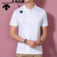 DESCENTE-DST 2024 sport polo shirt summer short-sleeved man lapel quick dry breathable thin slim sweat t-shirt