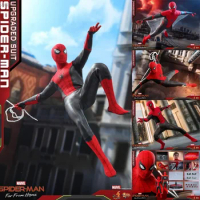 Stock Original Hot Toys Marvel Spiderman Far From Home New Red And Black Uniforms 1/6 Anime Action Figure Collection Model Gift