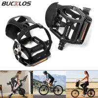 Bike Toe Clip Pedals Universal Spin Bicycle Pedal Aluminum Alloy Nylon Straps Cycling Indoor Exercise Spinning Bike Trainer Part