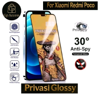 For Redmi Poco Xiaomi Anti Gores Tempered Glass privasi Anti Static ESD  Tg Screen Protector