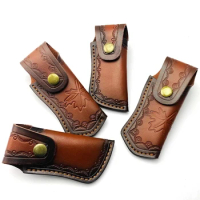 1pc 2 Styles Cow Leather Cowhide Material Folding Knife Sheath Scabbard Cover for Swiss Army Knives Multifunctional Pliers Tool