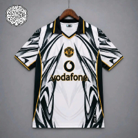 Jersey Manchester United Vodafone Edisi Khas dengan Desain Unik dan Warna Hitam Putih Anak Futsal Ol