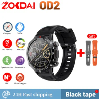Zordai OD2 Smart Watch Men NFC IP68 Waterproof ECG Bluetooth Call Compass Outdoor GPS Sport Fitness Tracker Smartwatch for Men