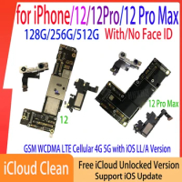 iCloud Unlocked Plate For iPhone 12 Pro Max Mini Motherboard with Face ID 128gb 256gb Mainboard No ID Account Logic Board