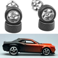 11mm 1/64 Alloy Car Wheel With Rubber Tires Model Modification Front Rear Tires For 1:64 Matchbox/Domeka/HW/Model Cars Off-road