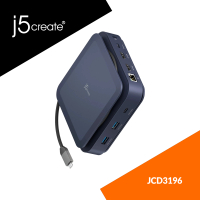 JCREATE JCD3196 Type-C Dock Dual 4K HDMI | Supports Power Delivery 3.1 | Security Lock