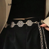 Thắt Lưng Kim Loại, Lovito, Phong Cách Cơ Bản Thường Ngày Cho Nữ, LFA02029, Màu Vàng, Thắt Lưng Kim