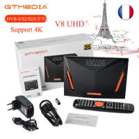 GTMEDIA V8 UHD Mars TV Box DVB-S2/S2X DVB + T/T2 4K built-in TV ing WIFI For Life Media Player tdt hd tv receiver Support Paris, France