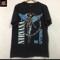 Kaos Pria Original Kaos Pria Nirvana Band Rock Heavy Metal Angel PUNK Punk Pria dan Wanita Lengan Pe