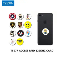 Printable colorful 125Khz ID Rewritable T5577 Ultrathin door Access Control RFID card Phone card Sticker tag Phone Sticker Tag