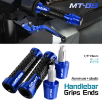 7/8'' 22mm Motorcycle Handle Grips Handlebar Grip Ends Plug FOR YAMAHA MT09 MT 09 MT-09 2013-2018 2019 2020 2021 2022