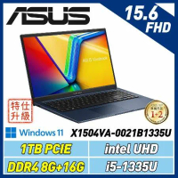 (改機升級) ASUS Vivobook 15 X1504VA-0021B1335U 午夜藍 15.6吋筆電