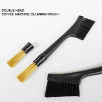 Coffee Machine Cleaning Brush, Dusting Espresso Grinder Double Head Brush Bean Grain Coffee Accessories Barista Home Kitchen