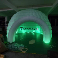 5m white inflatable igloo tent with LED lighting / dome party tent / inflatable promotion air igloo tent for event