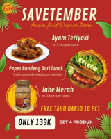 Paket Savetember ayam teriyaki pepes bandeng jahe merah
