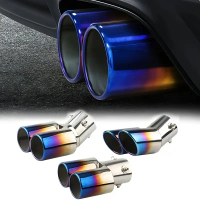 General Motors External Supplies Dual Export Car Roasted Blue Exhaust Nozzle Stainless Steel Oblique