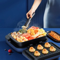 2in1 Electric baking pan&amp;hot pot pan Professional BBQ Electric Grill Non-Sticking Grill Pan With Hot Pot