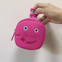 Lululemon New Smiling Face Bag Dopamine Cute Small Waste Bag All-Match Nylon Earphone Bag Coin Purse