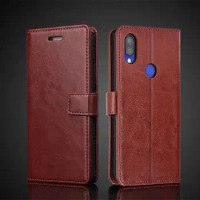 Card Holder Cover Leather Case for Xiaomi Redmi 7 Redmi7 Pu Leather Flip Cover Retro Wallet Phone Case Business Fundas Coque