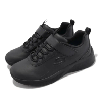【SKECHERS】童鞋 Microspec-Classmate Cutie 中童 黑 全黑 魔鬼氈 皮革 運動鞋(302607LBBK)