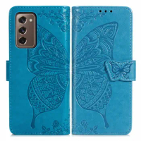New Style 3D Butterfly Leather Etui for Coque Samsung Z Fold 4 2 5G Flip Case Samsung Galaxy Z Fold 3 W23 Fold3 Fold4 Wallet Cov