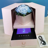 Double Door Heart-shaped Flower Box Video Valentine's Day Thanksgiving Anniversary Gift Box LCD screen video gift boxes