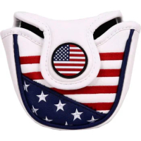 Mallet Putter Cover Headcover Golf Headcover Club Protector Magnetic Closure for Odyssey Scotty Cameron Taylormade USA Flag
