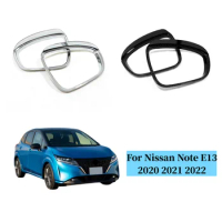 For Nissan Note E13 2021 2022 Exterior Side Door Rear View Mirror Rain Eyebrow Frame Cover Trims Car Chrome Garnish Accessories