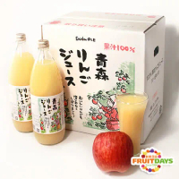 【鮮果日誌】日本青森縣100%蘋果汁(6入玻璃瓶裝/1000ml)