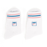 Fila [SCU-7003-WP2] 中筒襪 運動 休閒 舒適 潮流 百搭 棉質 台製 兩入 白粉