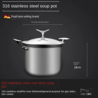 316 Stainless Steel Soup Pot Thickening and Deepening Gas Stove Induction Cooking Applicable To Stew Pot Multi-function Cooker